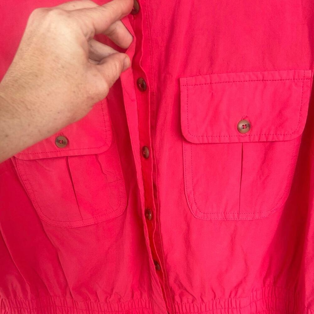 KUT From The Kloth Pink Utility Shirt Dress Sleeveless Drawstring Large - Picture 6 of 6